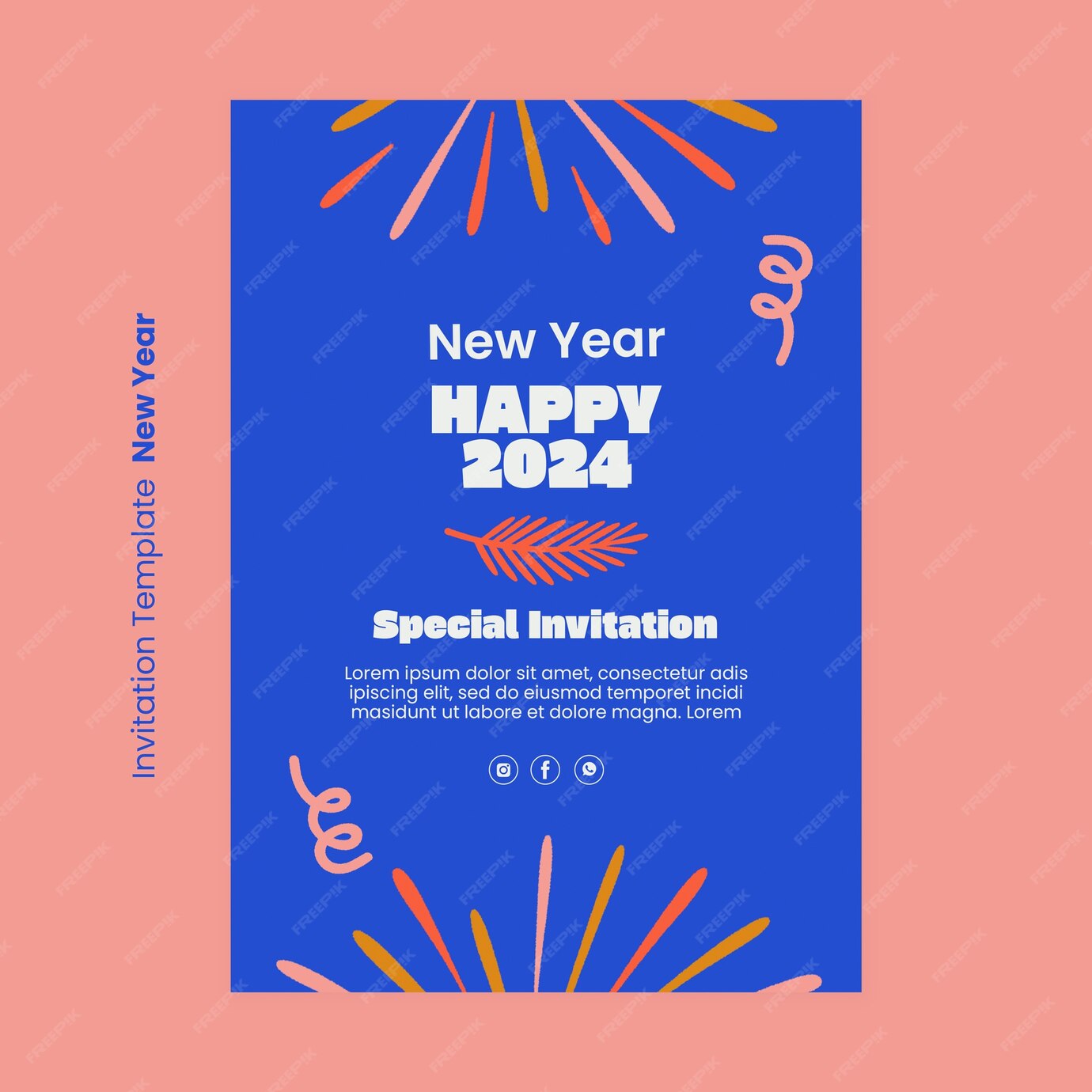 Premium PSD New year 2024 template design