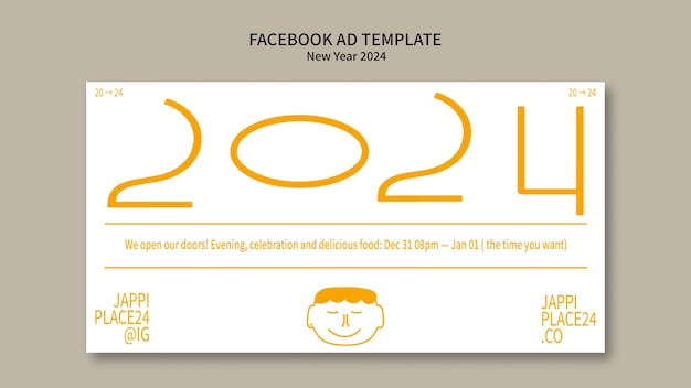 PSD new year 2024 template design