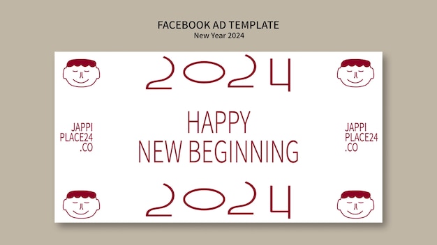 PSD new year 2024 template design