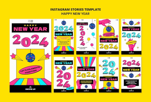 PSD new year 2024 template design