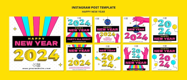 PSD new year 2024 template design