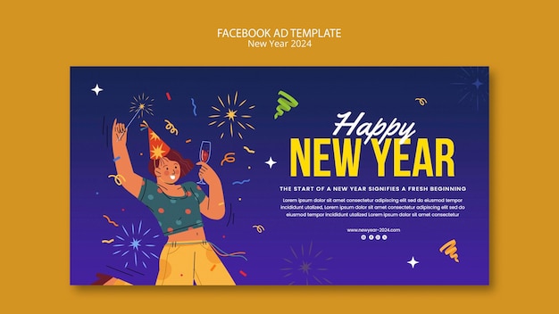 PSD new year 2024 template design