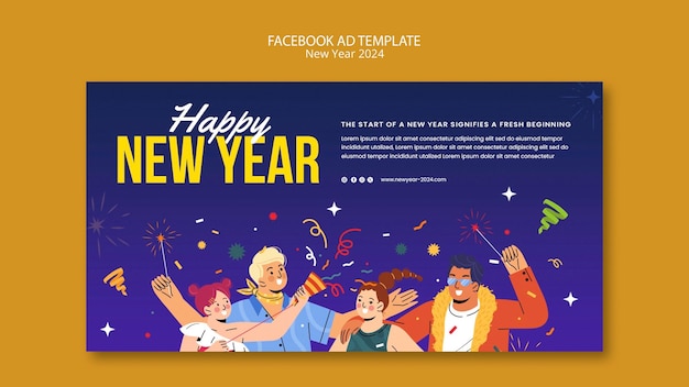 PSD new year 2024 template design