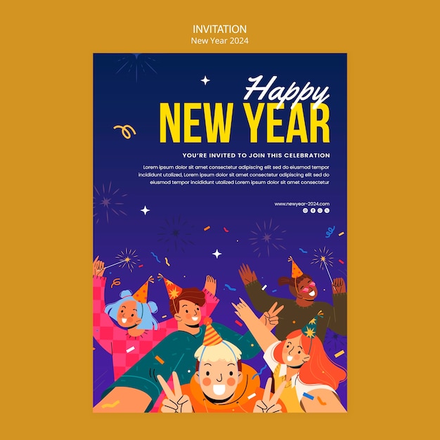 PSD new year 2024 template design