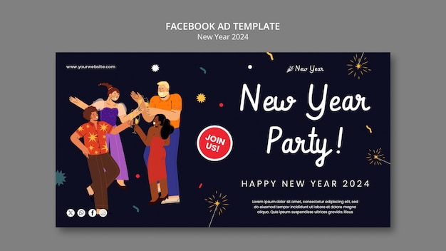 PSD new year 2024 template design