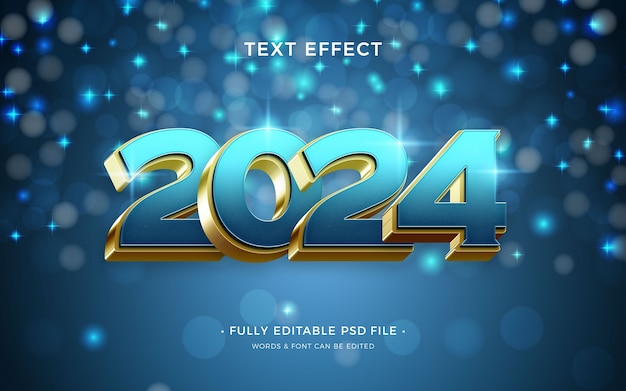 PSD new year 2024 text effect