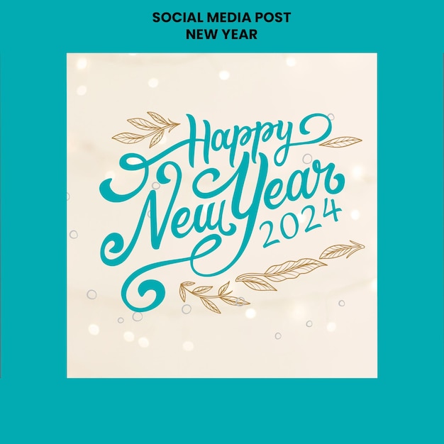 PSD new year 2024 wishes social media banner for free