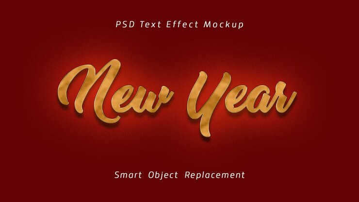 PSD 新年の3dテキスト効果