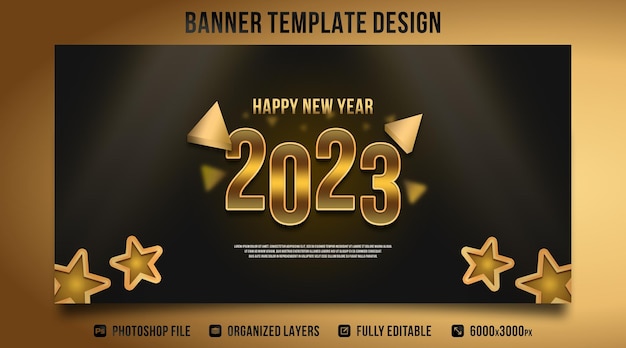 PSD new year banner template