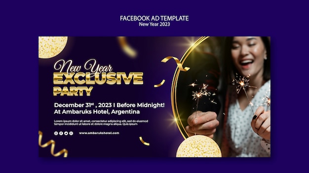 New year celebration facebook template