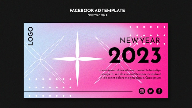 PSD 新年のお祝いのfacebookテンプレート