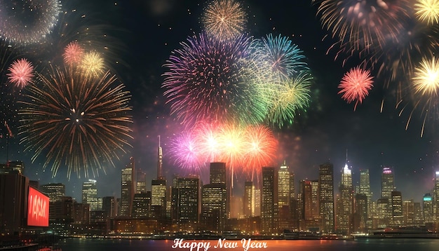 New year celebration fireworks background