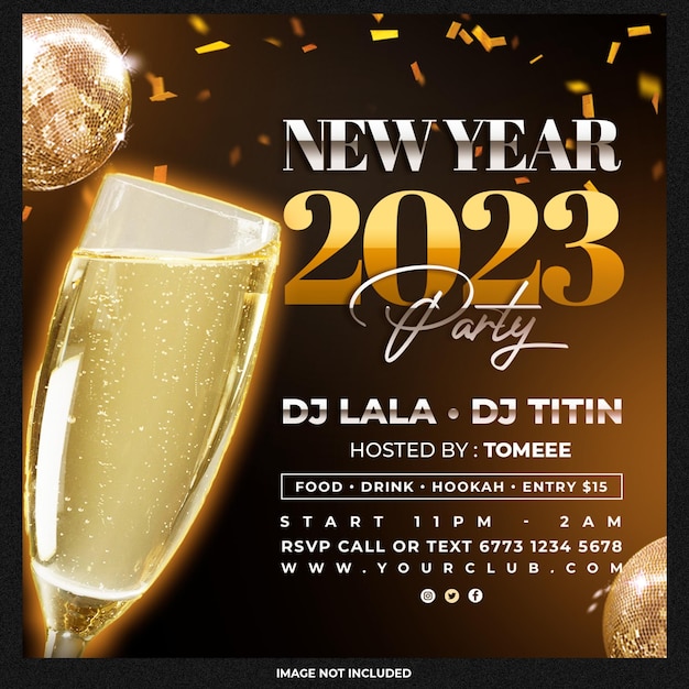 PSD new year celebration party post