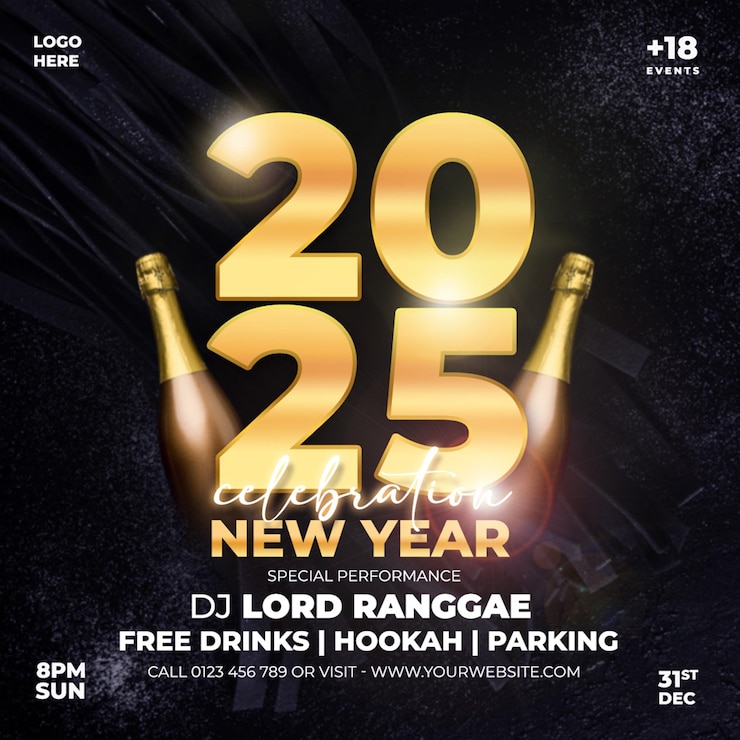 PSD new year celebration party post