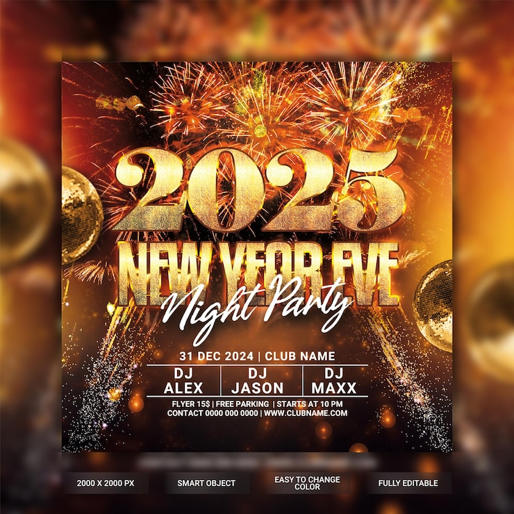 PSD new year celebration party post