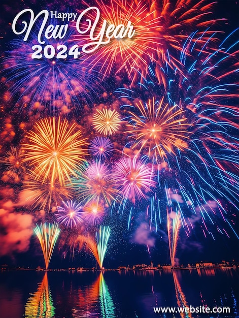 PSD sfondo del poster di celebrazione dell'anno nuovo