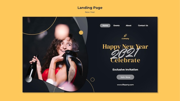 New year concept landing page template