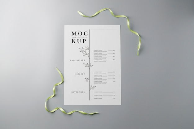 PSD mockup del menu di capodanno