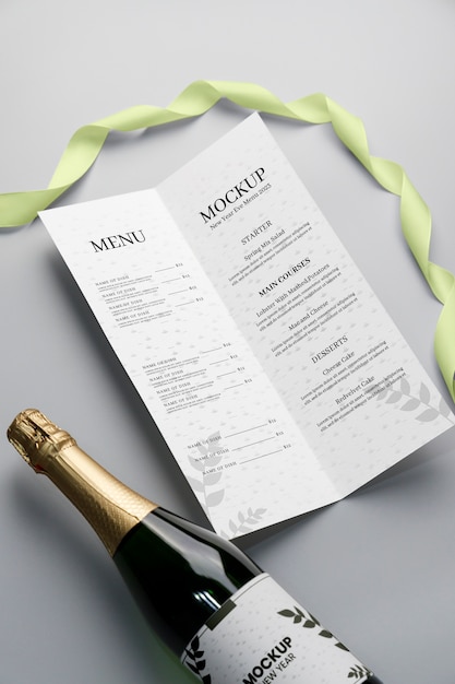 PSD mockup del menu di capodanno