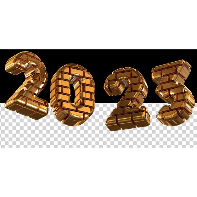 New Year figures 2023 made of gold