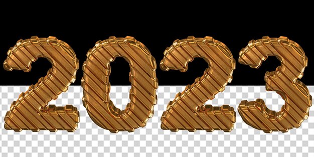 new year figures 2023 made of gold