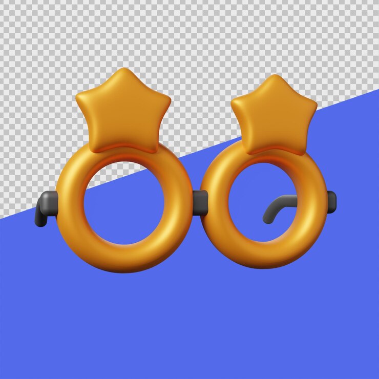PSD new year glasses 3d new year ave illustrations