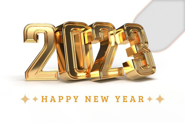 New year Gold 3D render 2023