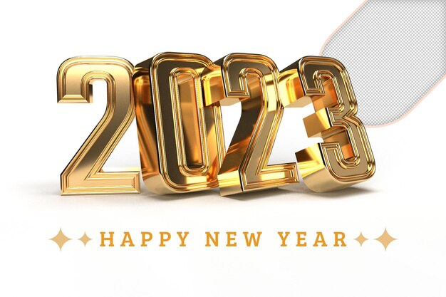 New year gold 3d render 2023