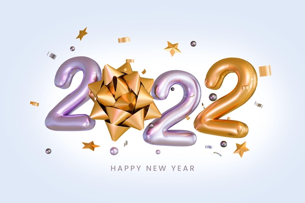 New Year Greeting 3D Render Composition for  Social Media Post
