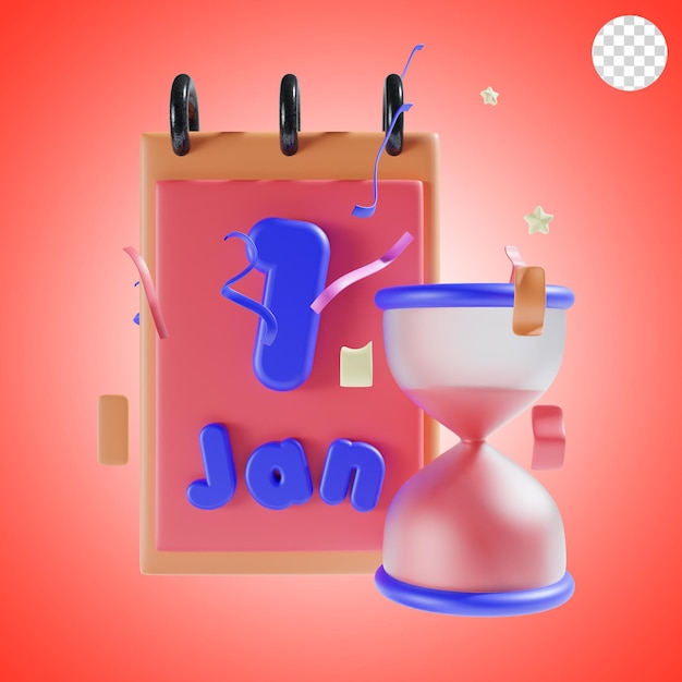 New year icon 3d illustration