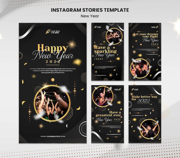 Новый год instagram рассказы шаблон дизайна