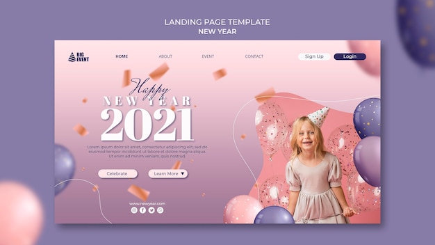 new year landing page template