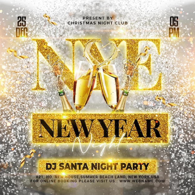 New year party celebration 2023 or social media banner web template