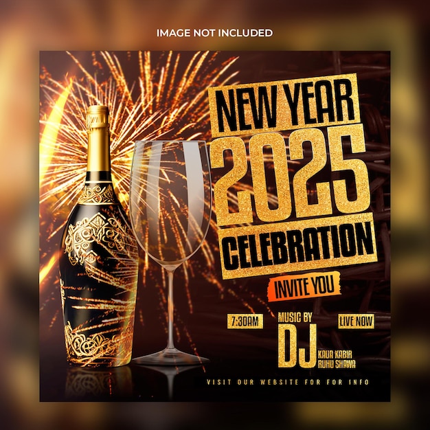 New year party celebration flyer template design