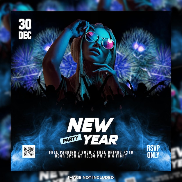 PSD new year party flyer