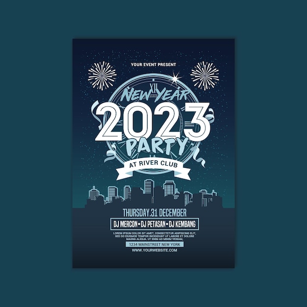 PSD new year party flyer
