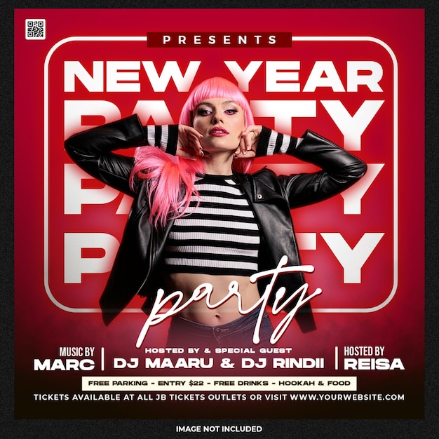 PSD new year party social media designs