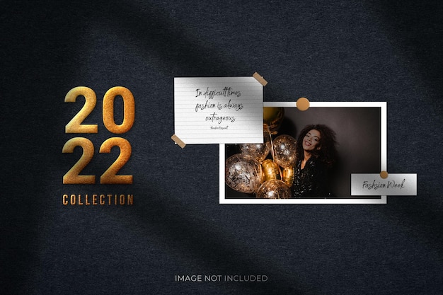 New year photo frame mockup happy new year 2020