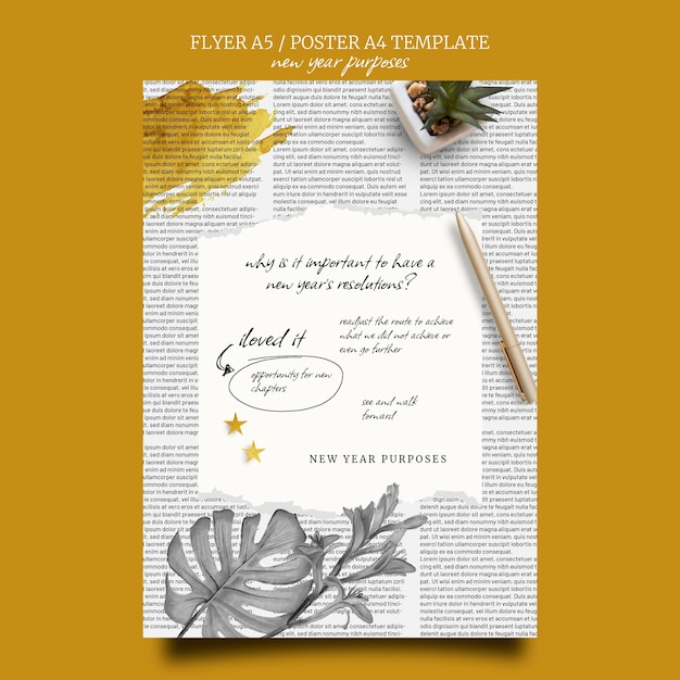 PSD new year purposes print template