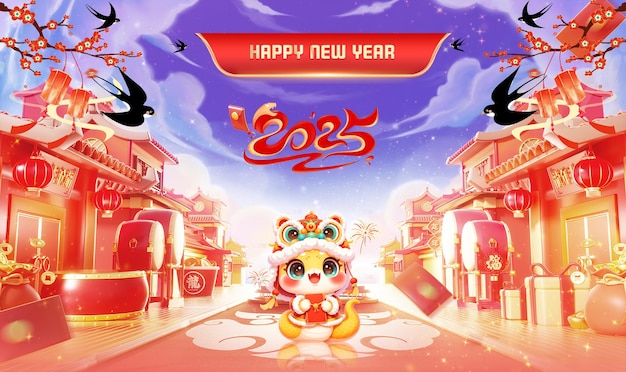 의 해의 전자 상거래에 대한 새해 판매 배너는 2D로 설계된 2025입니다.