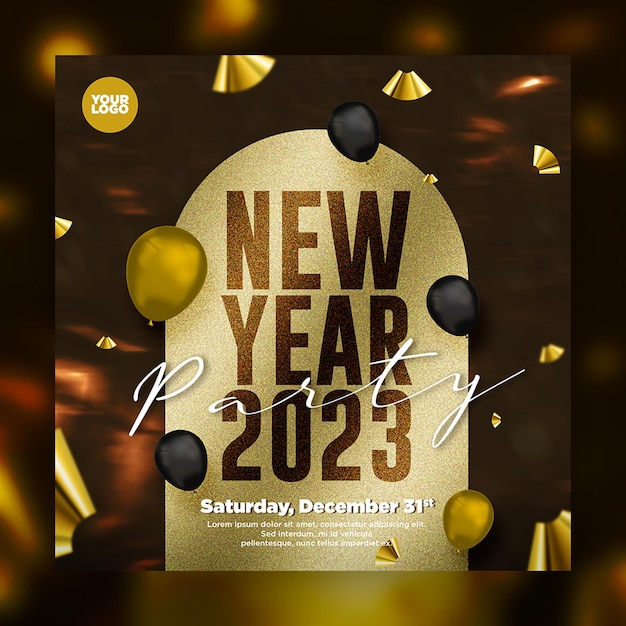 PSD new year social media banner template