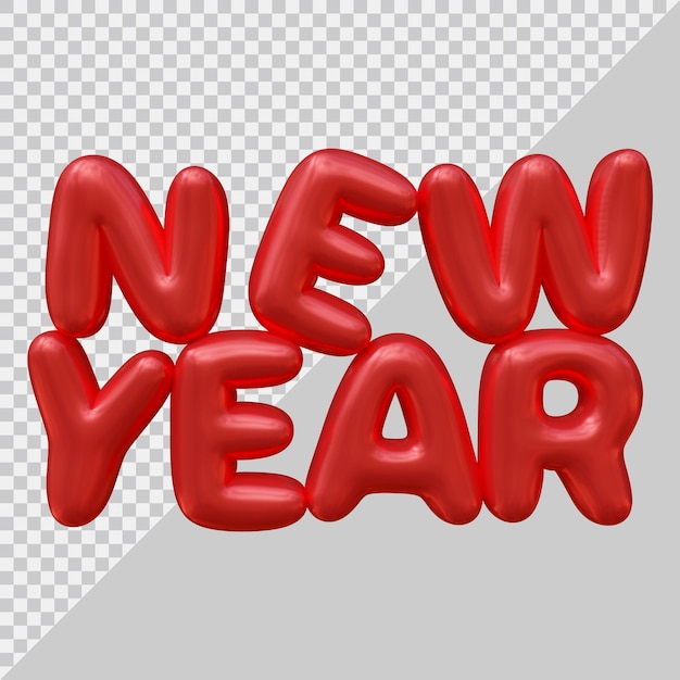 New year text design with 3d modern style