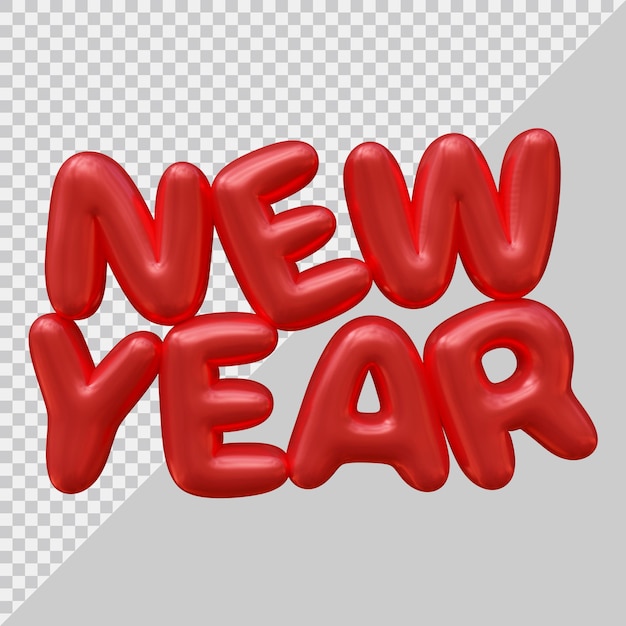 New year text design with 3d modern style