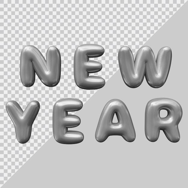 New year text design with 3d modern style