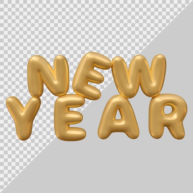 PSD new year text design with 3d modern style