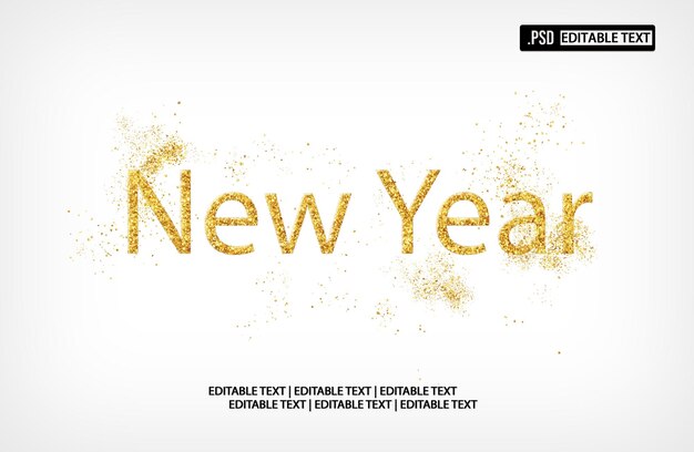 New year text style effect