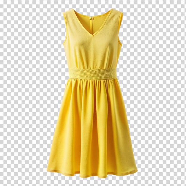 New yellow dress isolated on transparent background