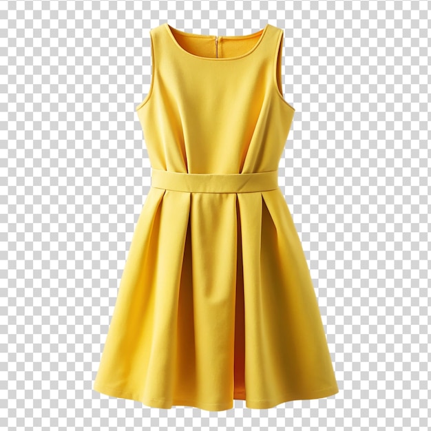 Nuovo vestito giallo isolato su uno sfondo trasparente