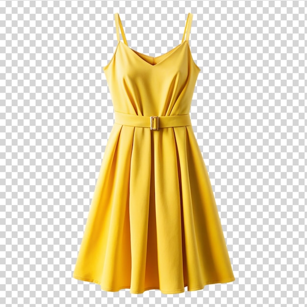 PSD new yellow dress isolated on transparent background