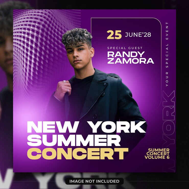 PSD new york music summer concert party flyer template